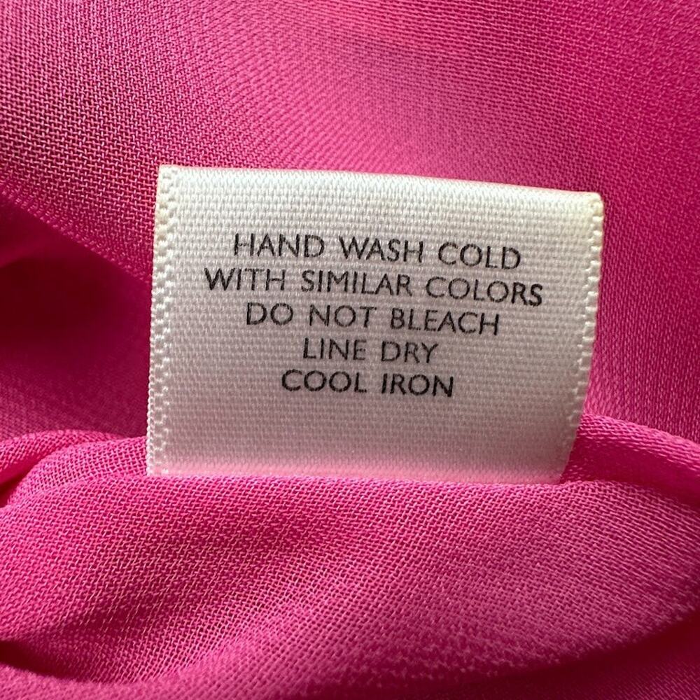 Natori Dress Women Large Pink Sleeveless V Neck Midi Flowy Resort Abstract Artsy - Picture 9 of 14